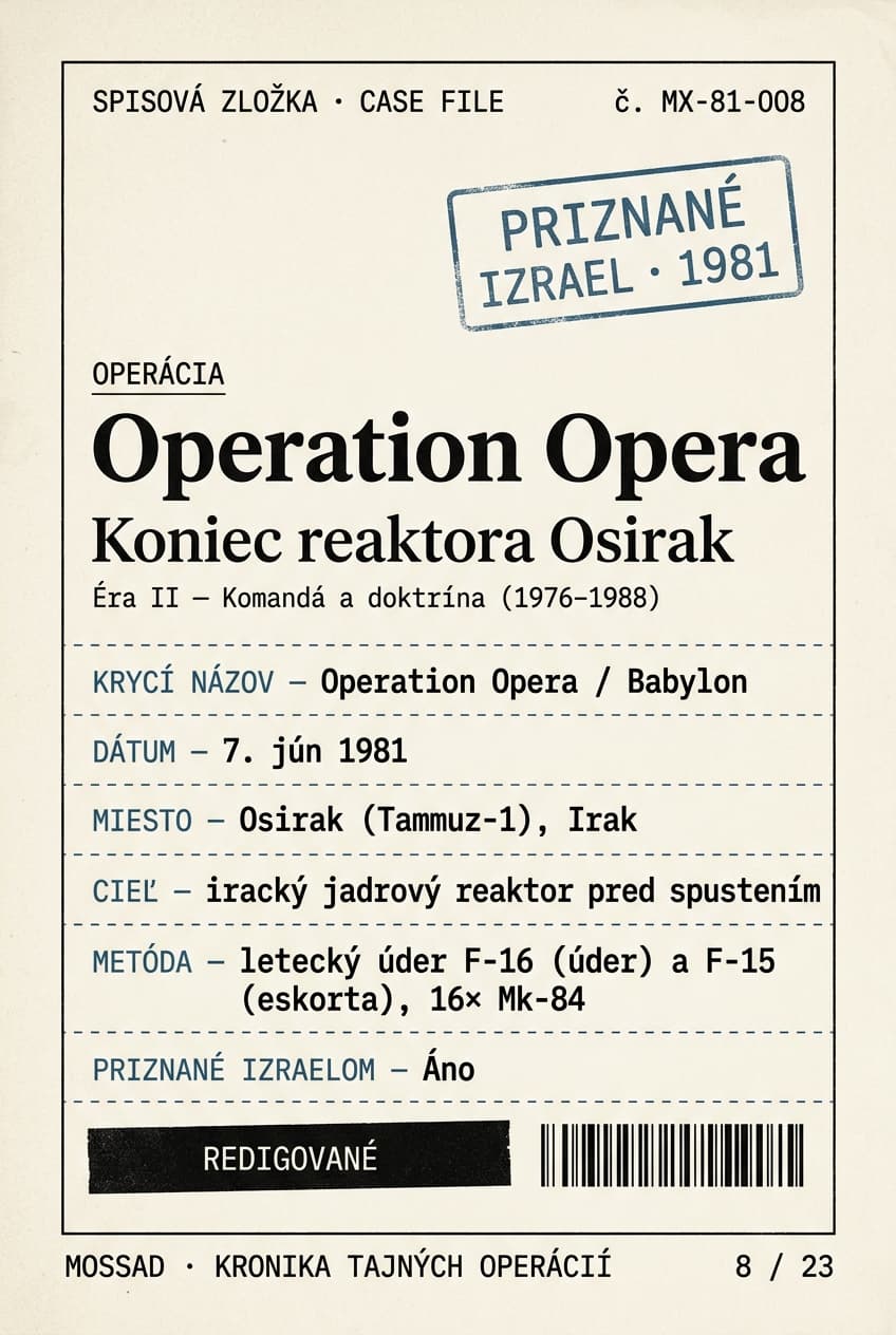 Operation Opera: koniec reaktora Osirak