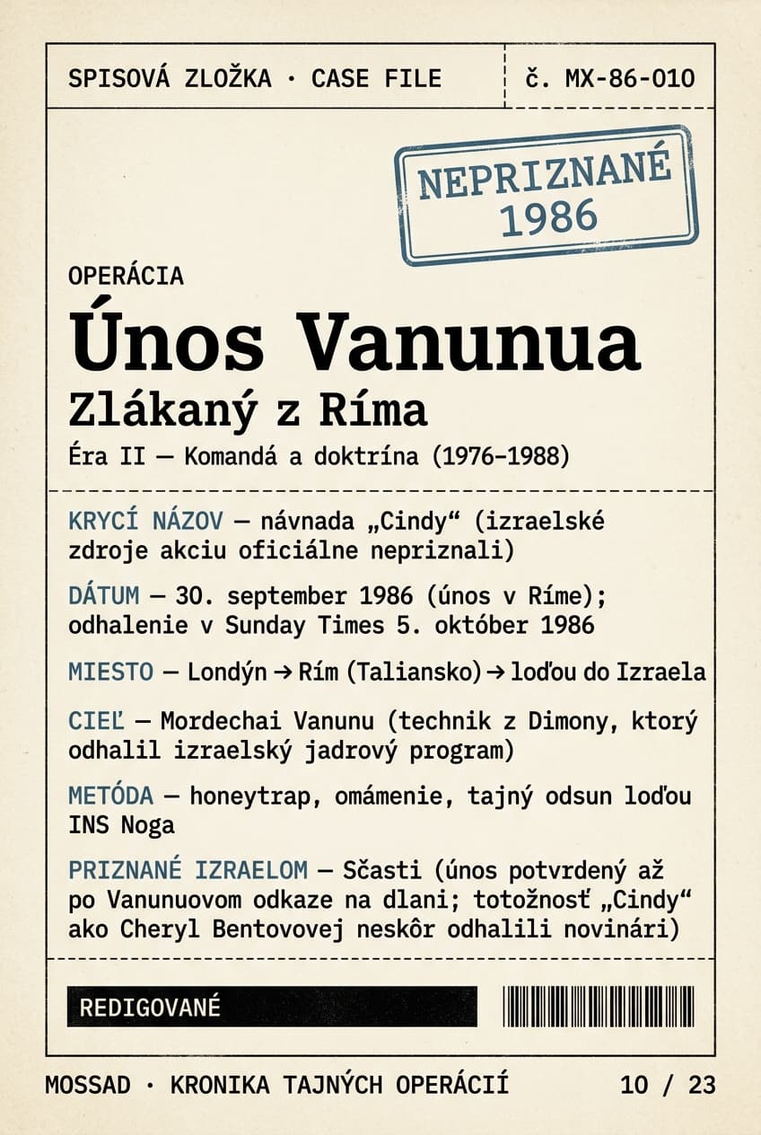Únos Vanunua: zlákaný z Ríma