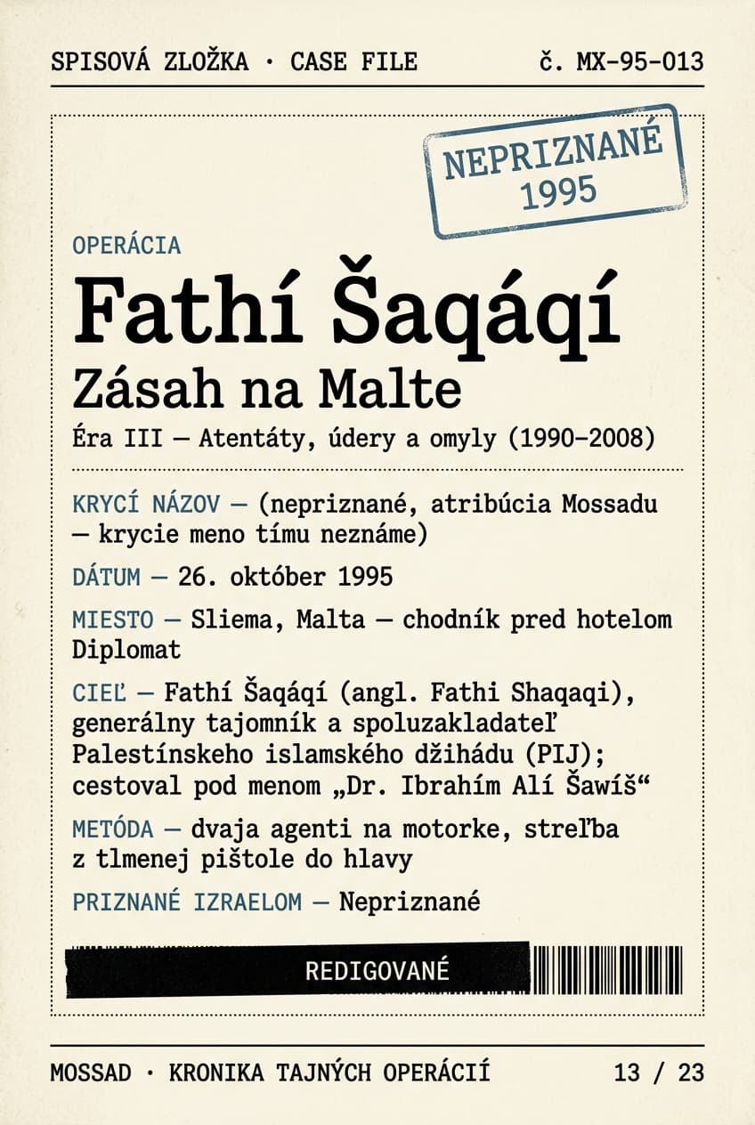 Fathí Šaqáqí: zásah na Malte