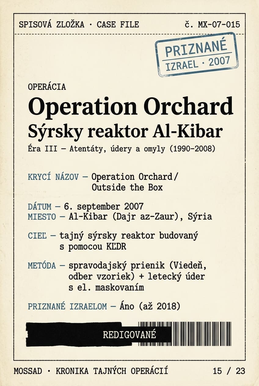Operation Orchard: sýrsky reaktor Al-Kibar
