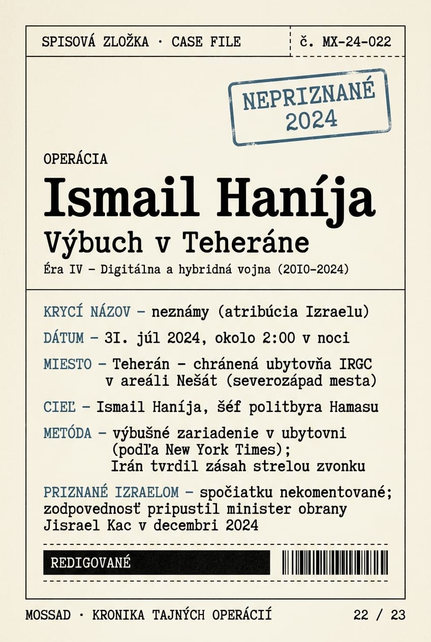 Ismail Haníja: výbuch v Teheráne