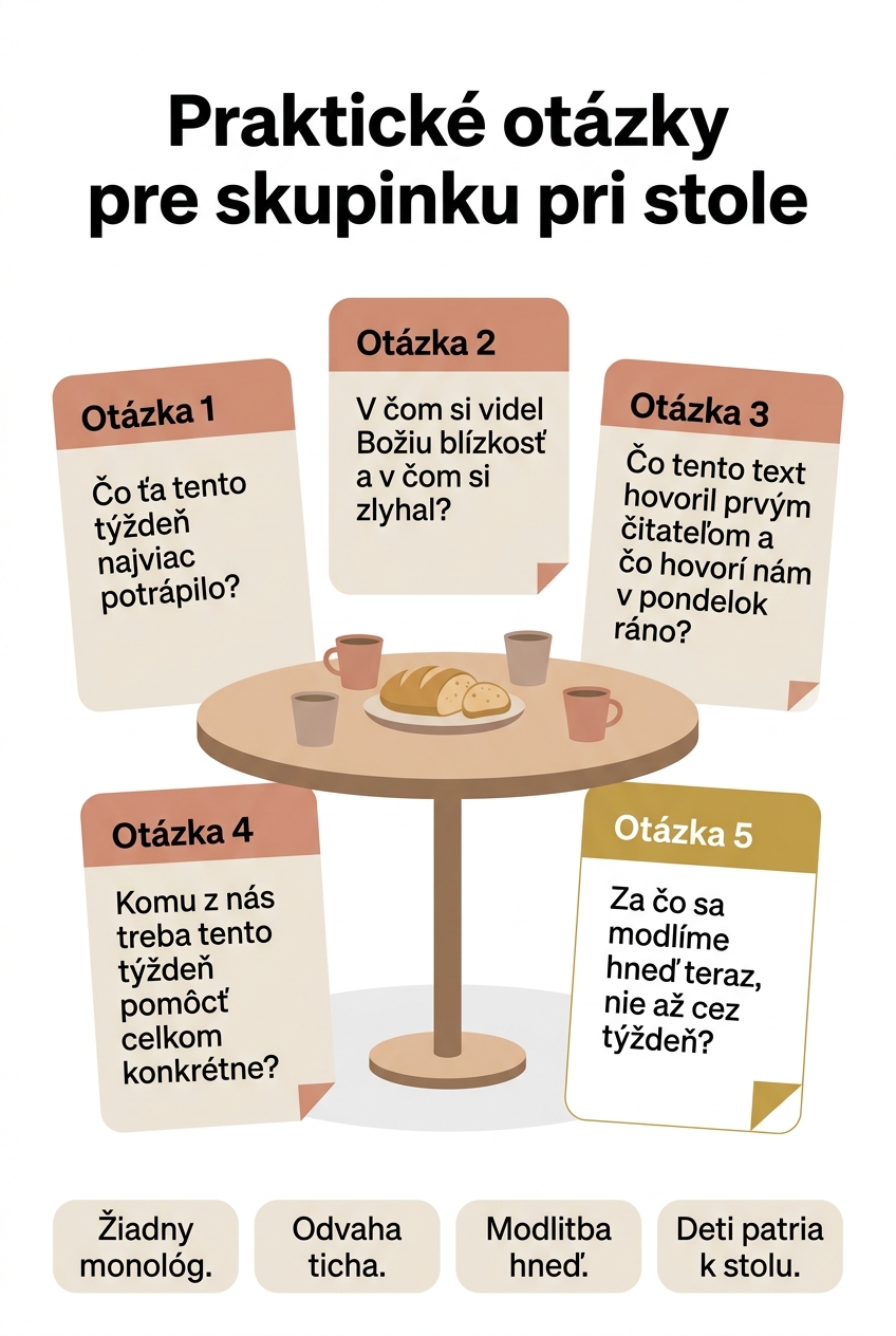 Päť otázok, ktoré otvoria rozhovor pri stole, a štyri pravidlá, ktoré ho udržia živý.
